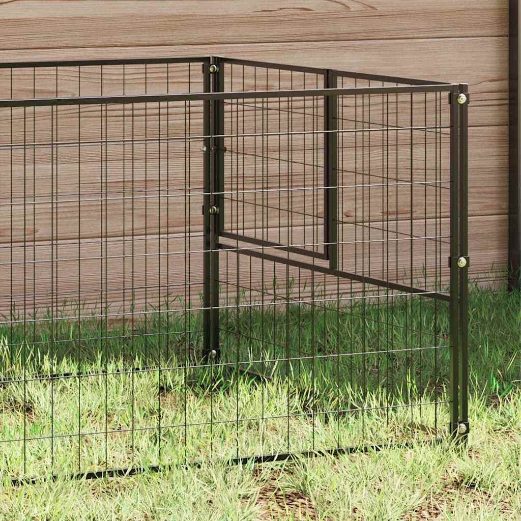 Gabbia per Cani Nera 7 m² in Acciaio | homemem39