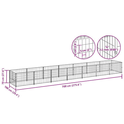 Gabbia per Cani Nera 7 m² in Acciaio | homemem39