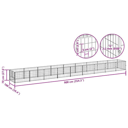Gabbia per Cani Nera 9 m² in Acciaio | homemem39