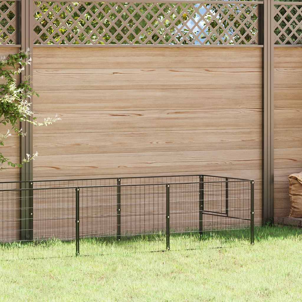 Gabbia per Cani Nera 9 m² in Acciaio | homemem39
