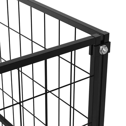 Gabbia per Cani Nera 10 m² in Acciaio | homemem39