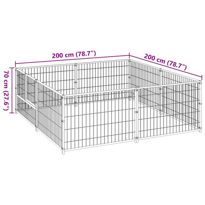 Gabbia per Cani Nera 4 m² in Acciaio | homemem39