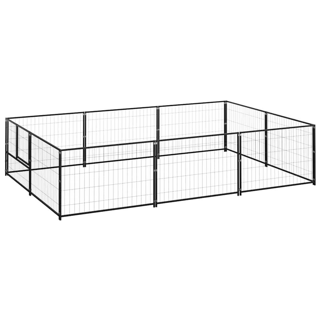 Gabbia per Cani Nera 6 m² in Acciaio | homemem39
