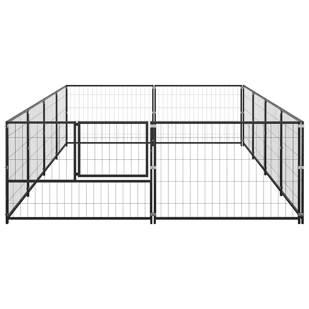 Gabbia per Cani Nera 8 m² in Acciaio | homemem39