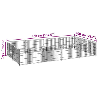 Gabbia per Cani Nera 8 m² in Acciaio | homemem39