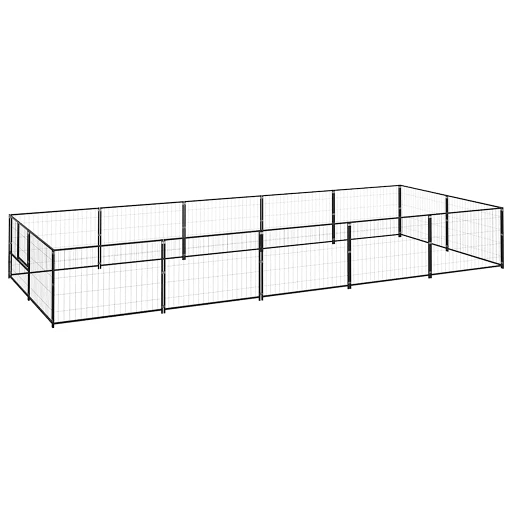Gabbia per Cani Nera 10 m² in Acciaio | homemem39