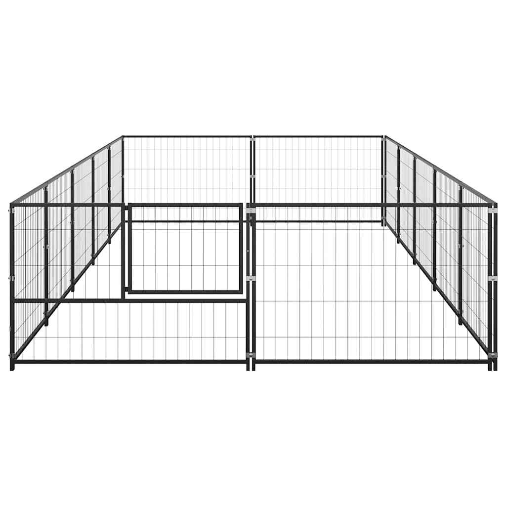 Gabbia per Cani Nera 10 m² in Acciaio | homemem39
