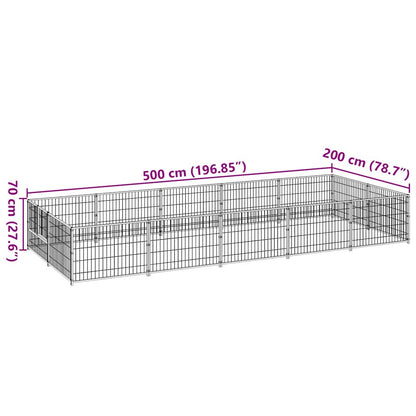 Gabbia per Cani Nera 10 m² in Acciaio | homemem39