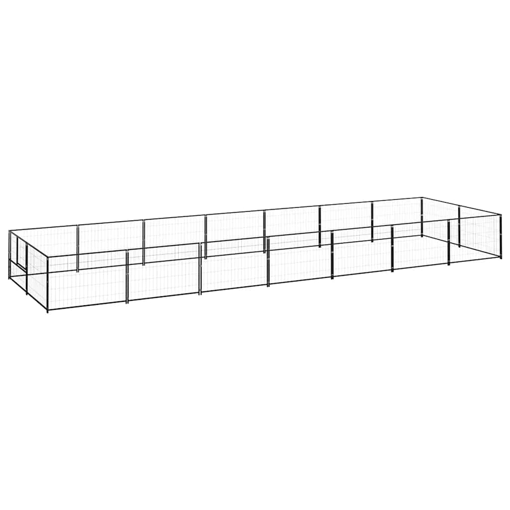 Gabbia per Cani Nera 14 m² in Acciaio | homemem39