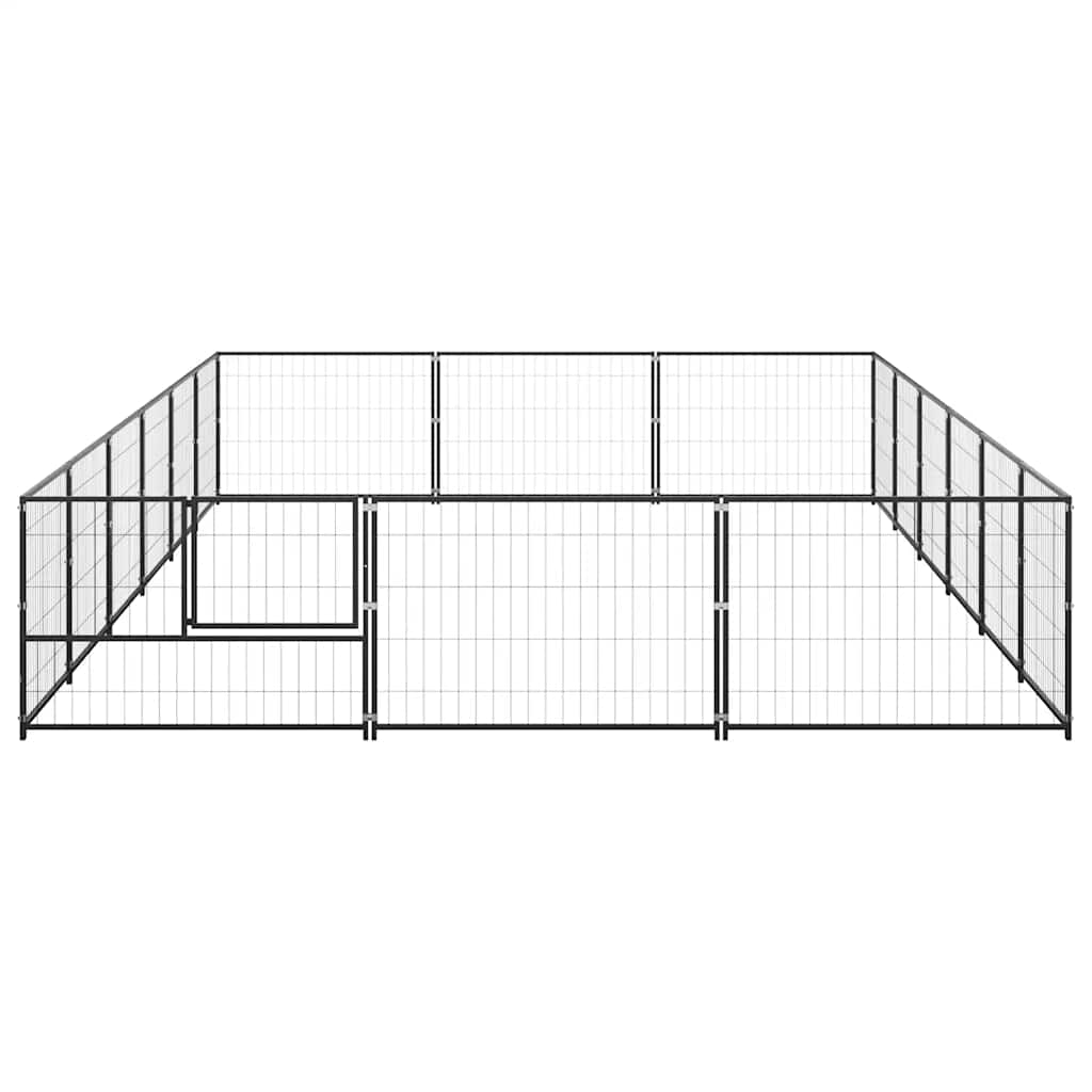 Gabbia per Cani Nera 18 m² in Acciaio | homemem39