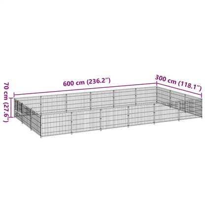 Gabbia per Cani Nera 18 m² in Acciaio | homemem39