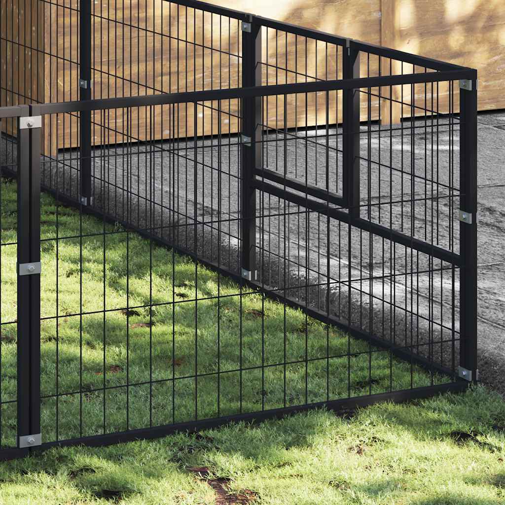 Gabbia per Cani Nera 30 m² in Acciaio | homemem39
