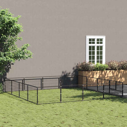 Gabbia per Cani Nera 16 m² in Acciaio | homemem39
