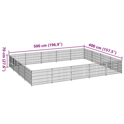 Gabbia per Cani Nera 20 m² in Acciaio | homemem39