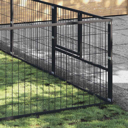 Gabbia per Cani Nera 32 m² in Acciaio | homemem39