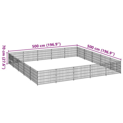 Gabbia per Cani Nera 25 m² in Acciaio | homemem39