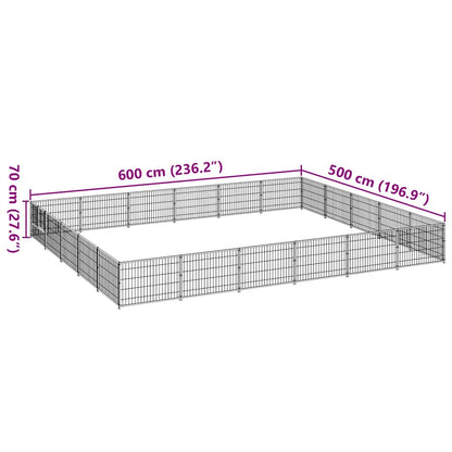 Gabbia per Cani Nera 30 m² in Acciaio | homemem39