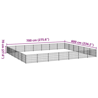 Gabbia per Cani Nera 42 m² in Acciaio | homemem39