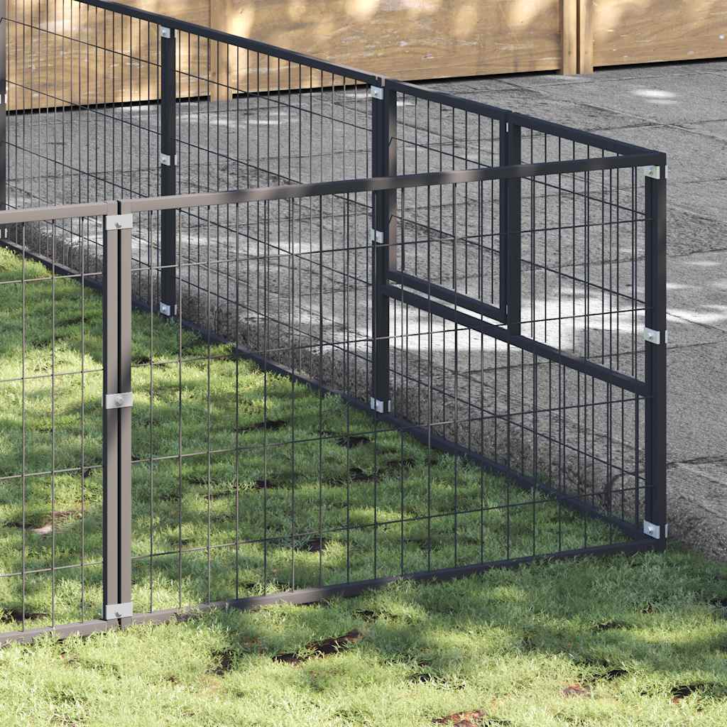 Gabbia per Cani Nera 54 m² in Acciaio