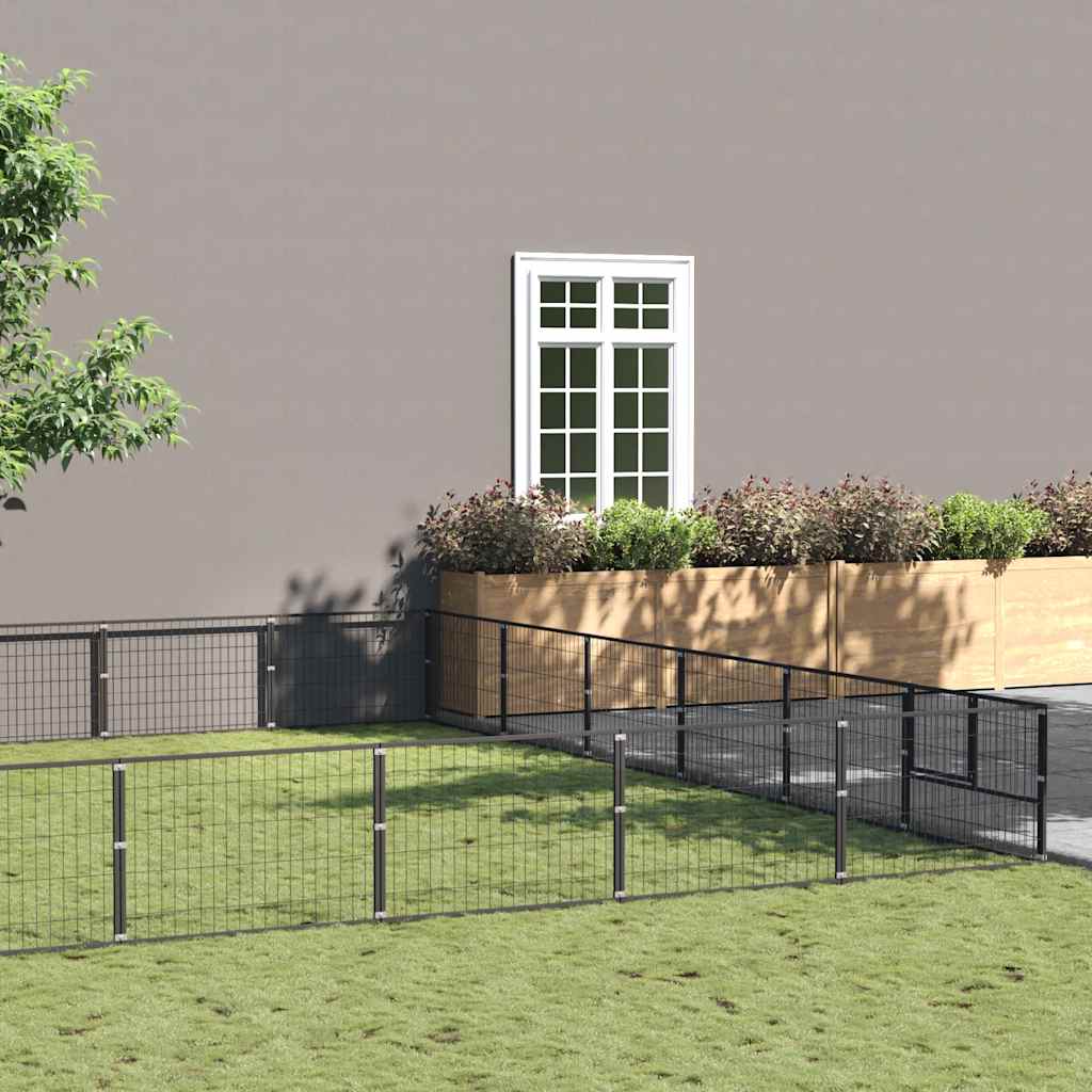 Gabbia per Cani Nera 54 m² in Acciaio | homemem39