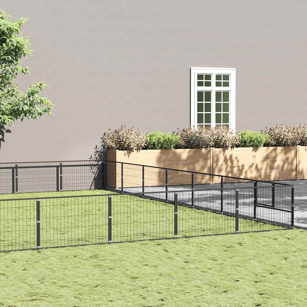 Gabbia per Cani Nera 49 m² in Acciaio | homemem39