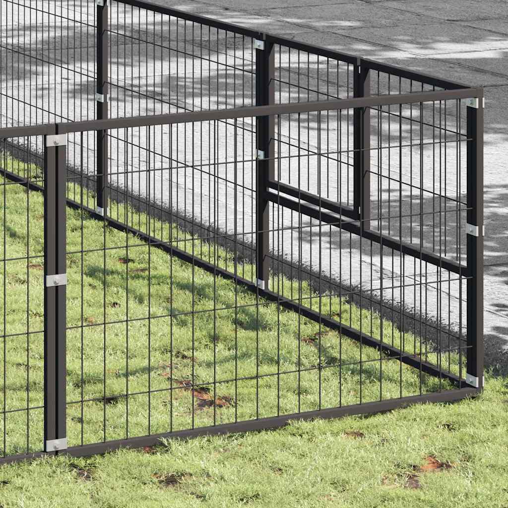 Gabbia per Cani Nera 64 m² in Acciaio | homemem39