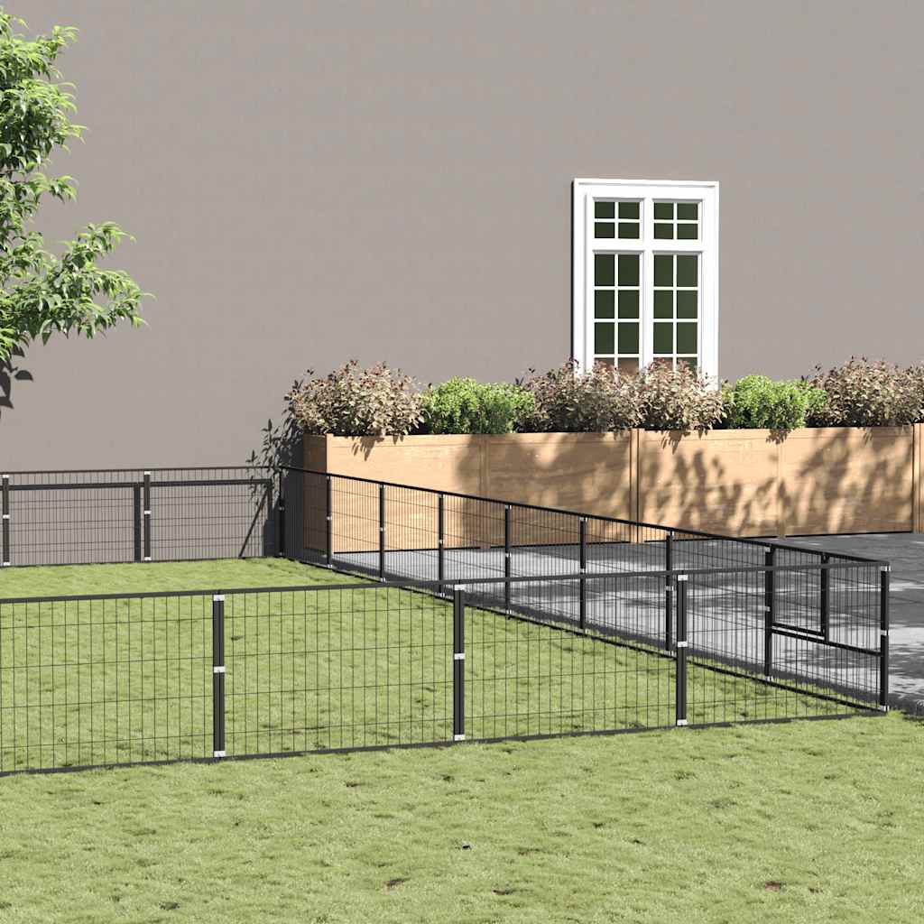 Gabbia per Cani Nera 64 m² in Acciaio | homemem39
