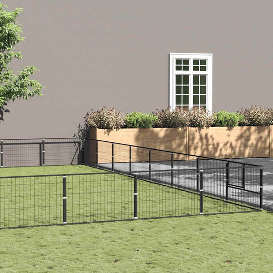 Gabbia per Cani Nera 72 m² in Acciaio | homemem39