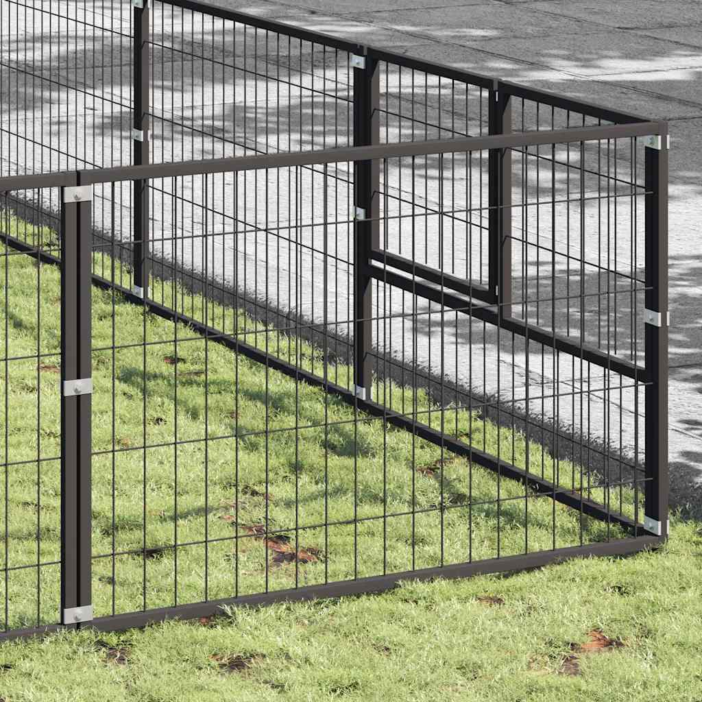 Gabbia per Cani Nera 80 m² in Acciaio | homemem39
