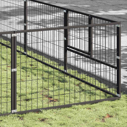 Gabbia per Cani Nera 80 m² in Acciaio | homemem39
