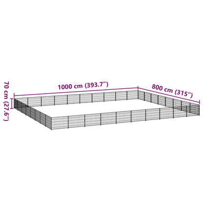 Gabbia per Cani Nera 80 m² in Acciaio | homemem39