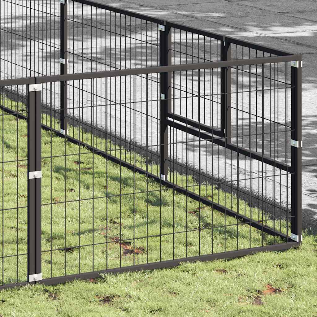 Gabbia per Cani Nera 81 m² in Acciaio | homemem39