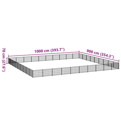 Gabbia per Cani Nera 90 m² in Acciaio | homemem39