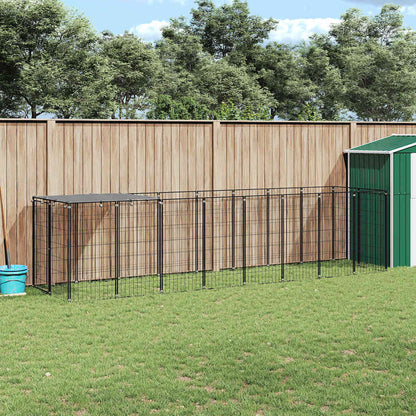 Gabbia per Cani Nera 4,84 m² in Acciaio