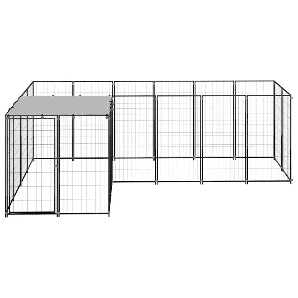 Gabbia per Cani Nera 4,84 m² in Acciaio | homemem39