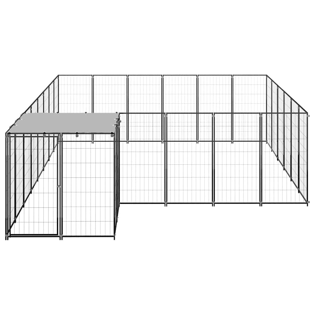 Gabbia per Cani Nera 12,1 m² in Acciaio | homemem39