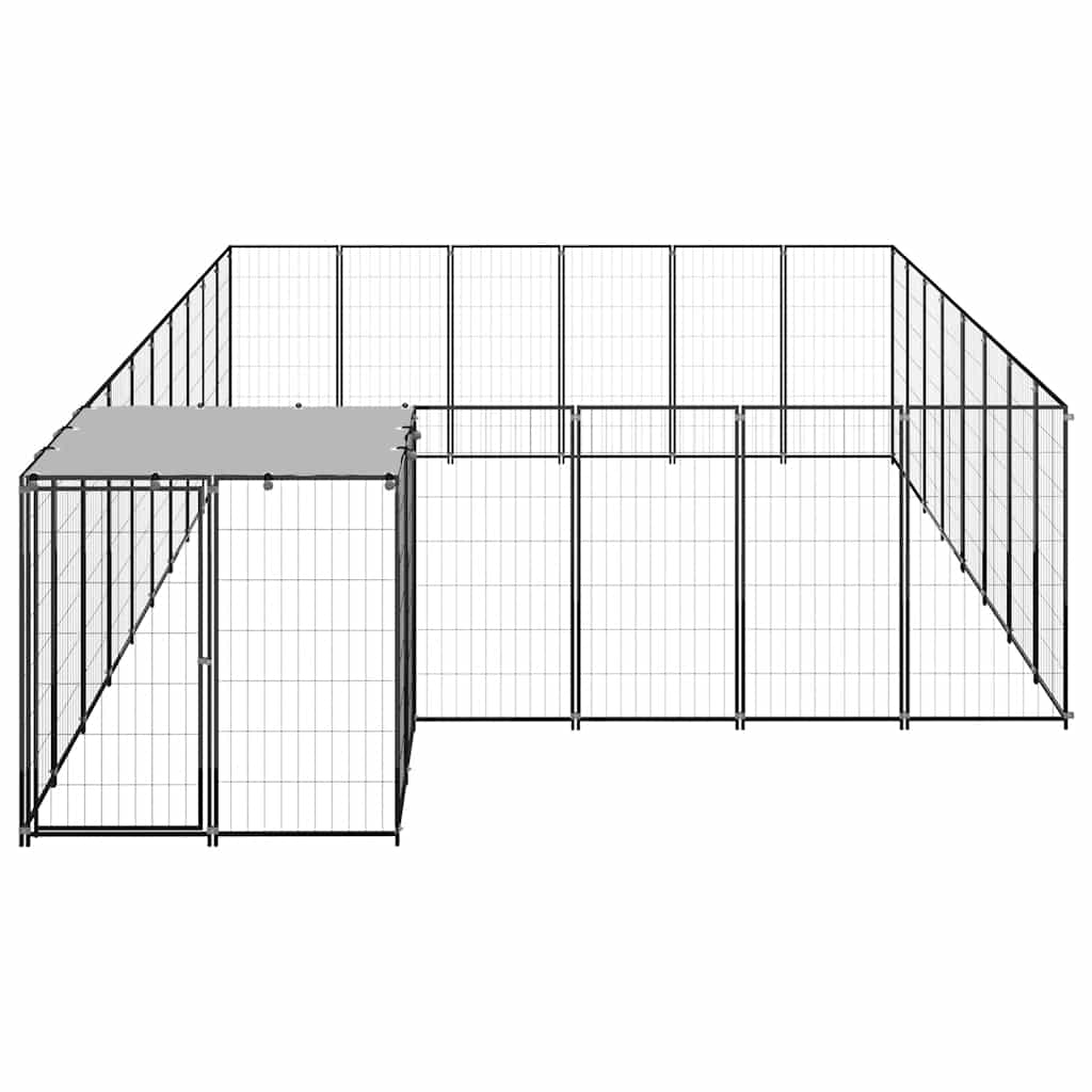 Gabbia per Cani Nera 15,73 m² in Acciaio | homemem39