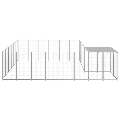Gabbia per Cani Argento 12,1 m² in Acciaio | homemem39