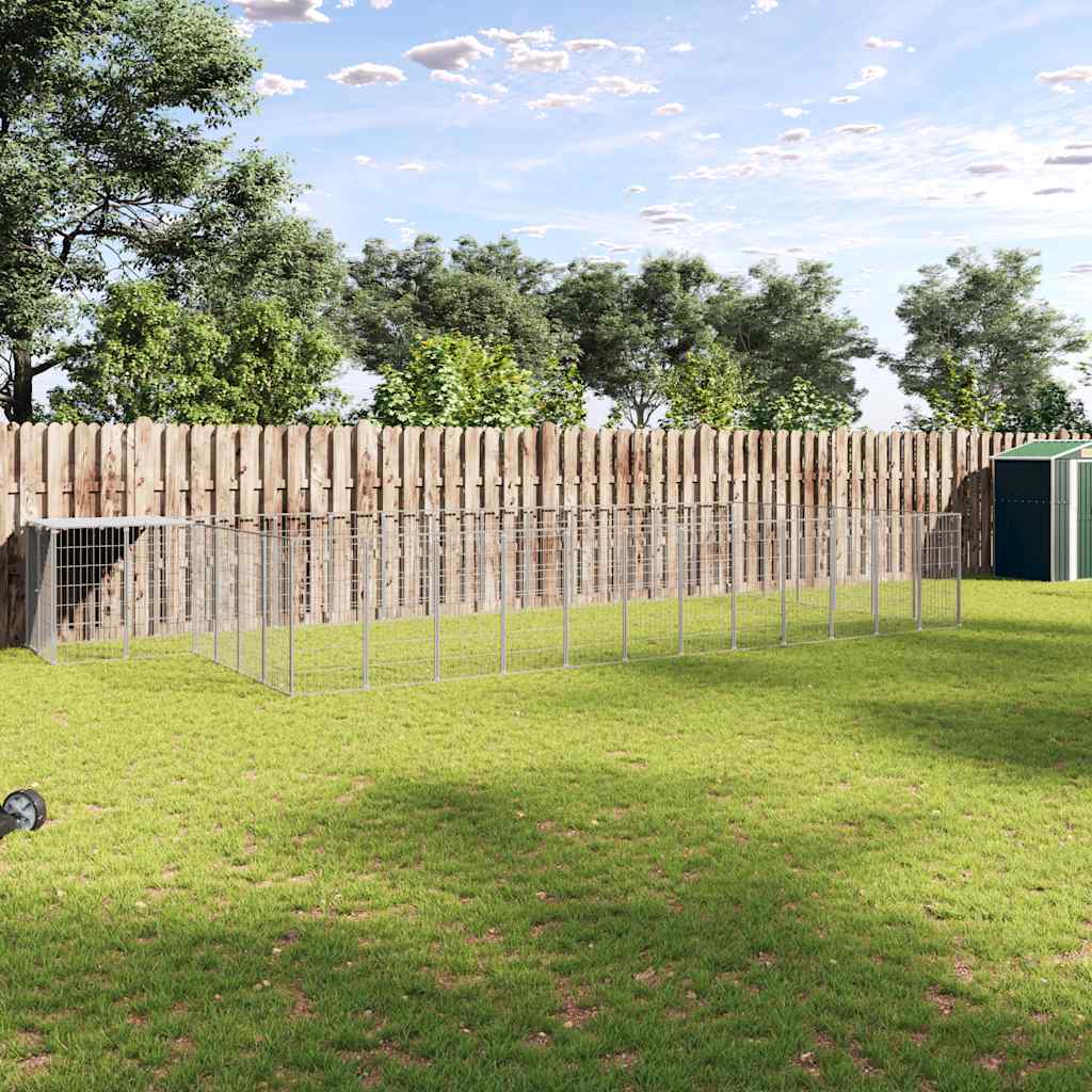 Gabbia per Cani Argento 22,99 m² in Acciaio | homemem39
