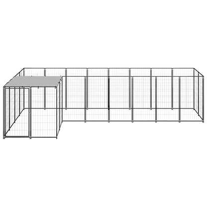 Gabbia per Cani Nera 6,05 m² in Acciaio | homemem39