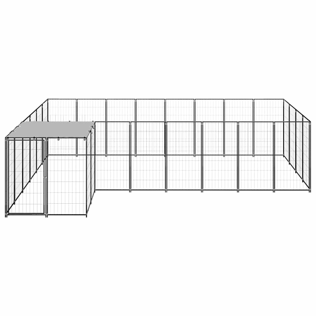 Gabbia per Cani Nera 10,89 m² in Acciaio | homemem39