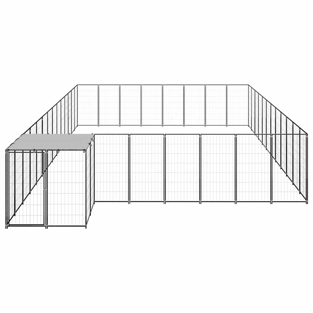 Gabbia per Cani Nera 30,25 m² in Acciaio | homemem39