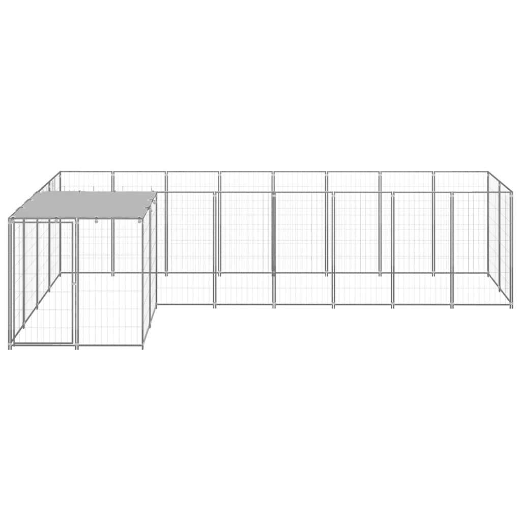 Gabbia per Cani Argento 6,05 m² in Acciaio | homemem39