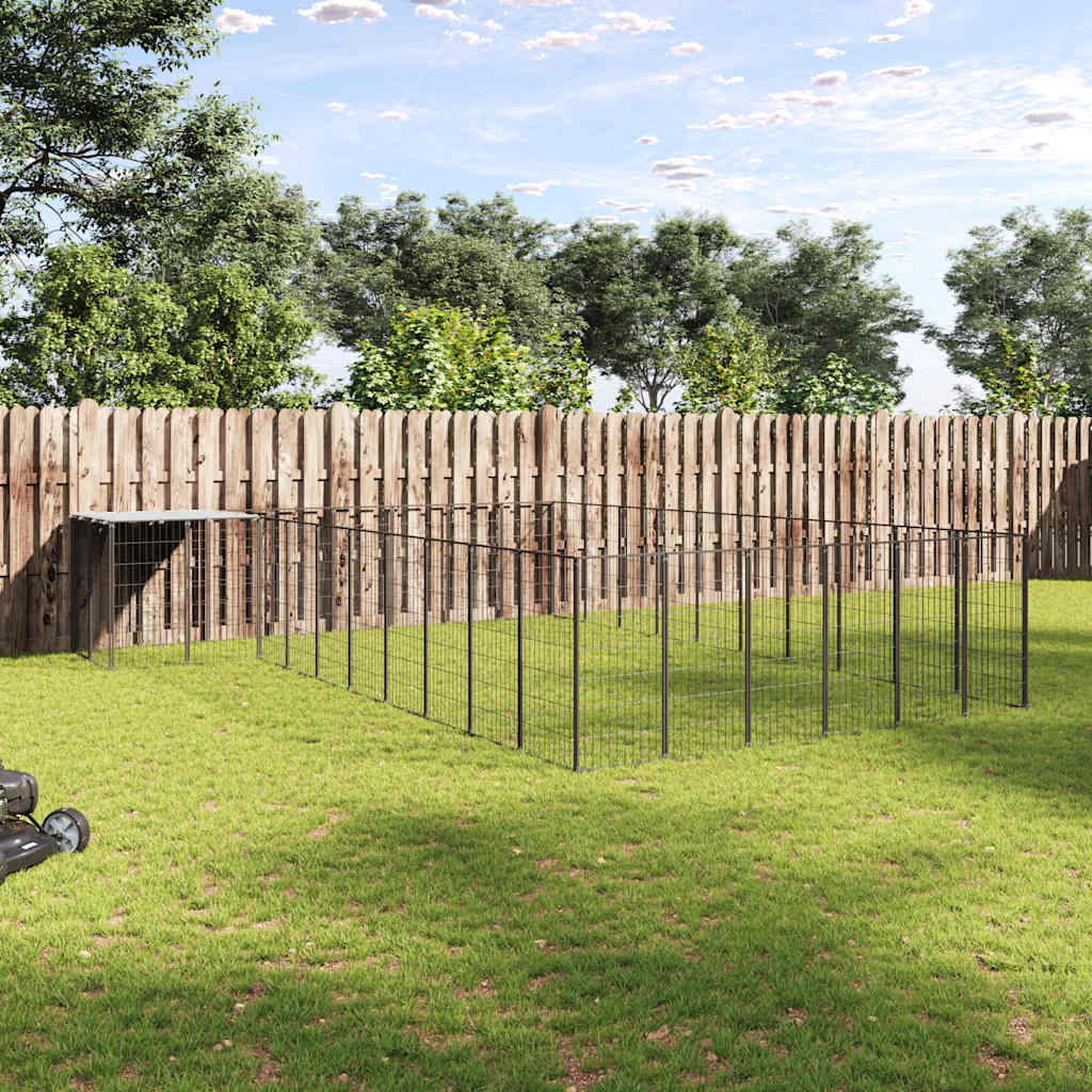 Gabbia per Cani Nera 19,36 m² in Acciaio | homemem39