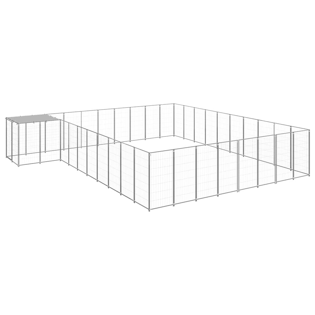 Gabbia per Cani Argento 25,41 m² in Acciaio | homemem39