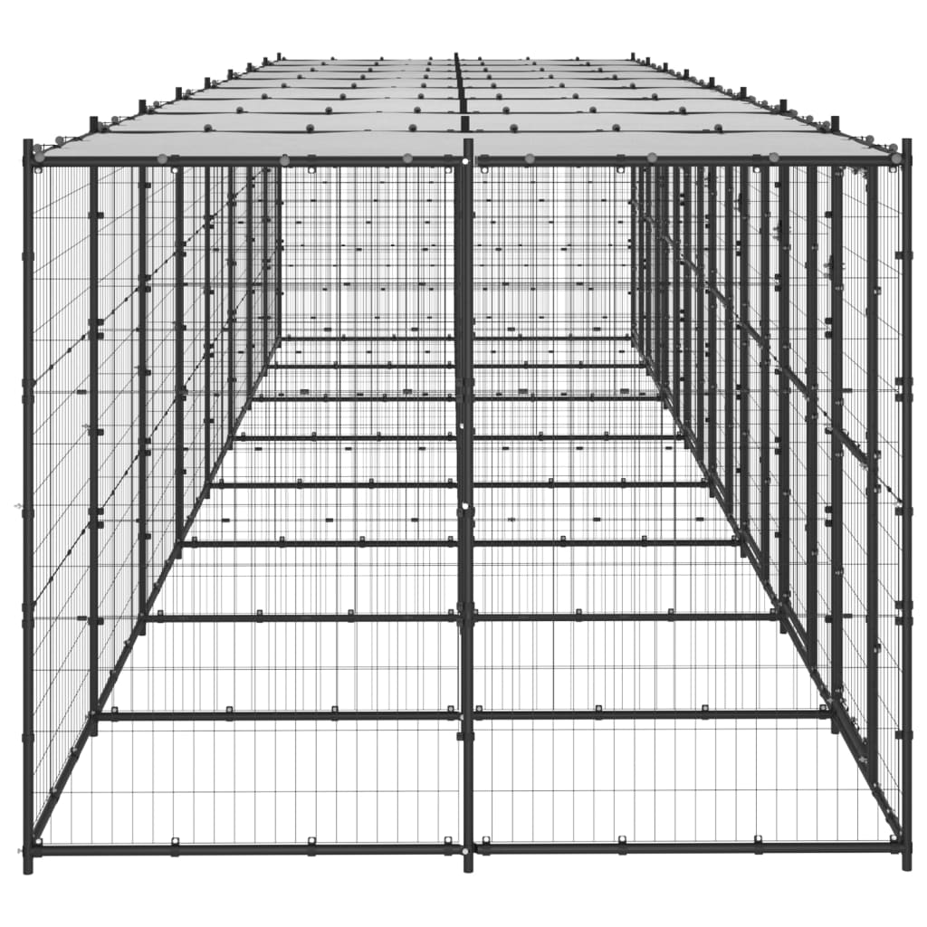 Gabbia per Cani da Esterno in Acciaio con Tetto 19,36 m² | homemem39