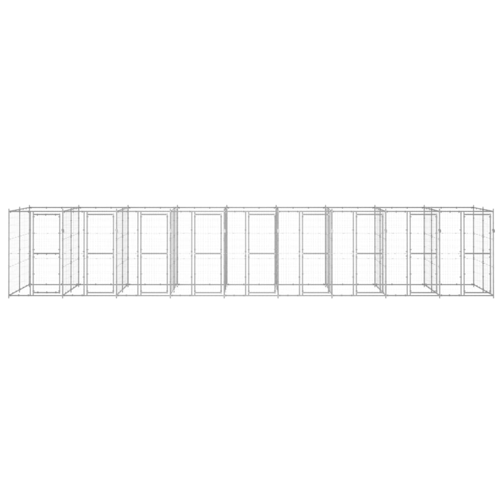 Gabbia per Cani da Esterno in Acciaio Zincato 21,78m²