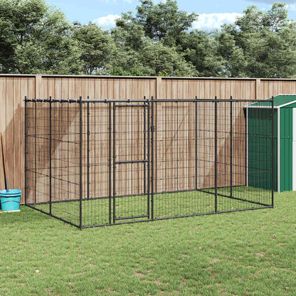Gabbia per Cani da Esterno in Acciaio con Tetto 7,26 m²