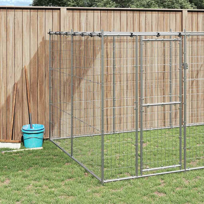 Gabbia per Cani da Esterno in Acciaio Zincato con Tetto 7,26 m² | homemem39