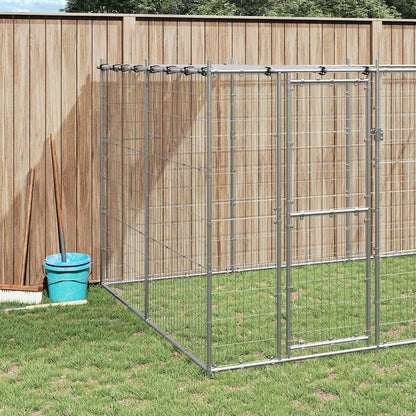 Gabbia per Cani da Esterno in Acciaio Zincato con Tetto 26,62m² | homemem39